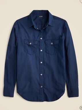 NWT JCREW Western shirt in indigo cotton voile - size 8